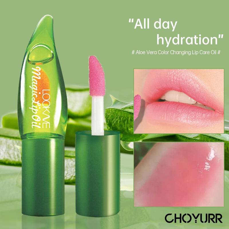 【COD】LOOKME Oil Aloe Vera Magic Lipgloss Moisturizing Lip Oil Hydrating Color Changing Lip Balm Lip Care Oil-CH