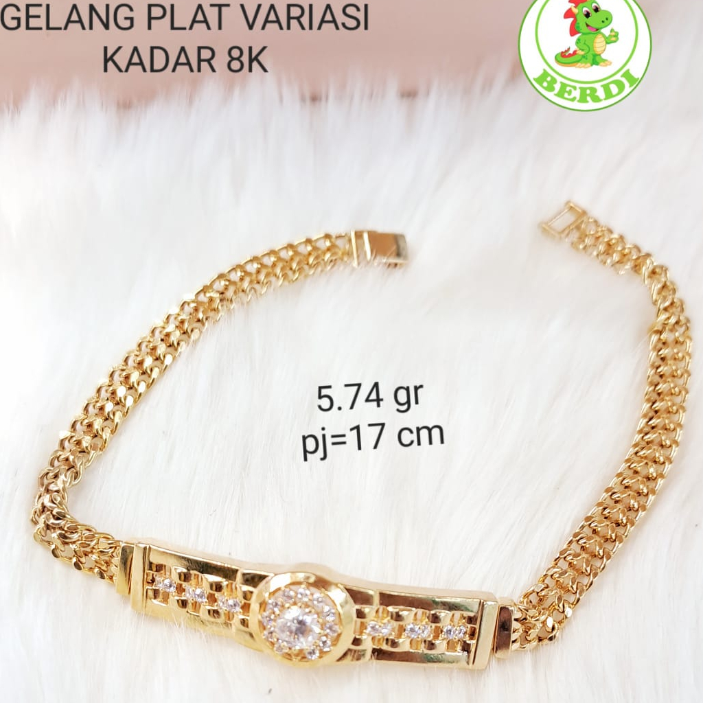 Gelang sisik naga motif plat terbaru kadar 375 wanita dewasa fashion