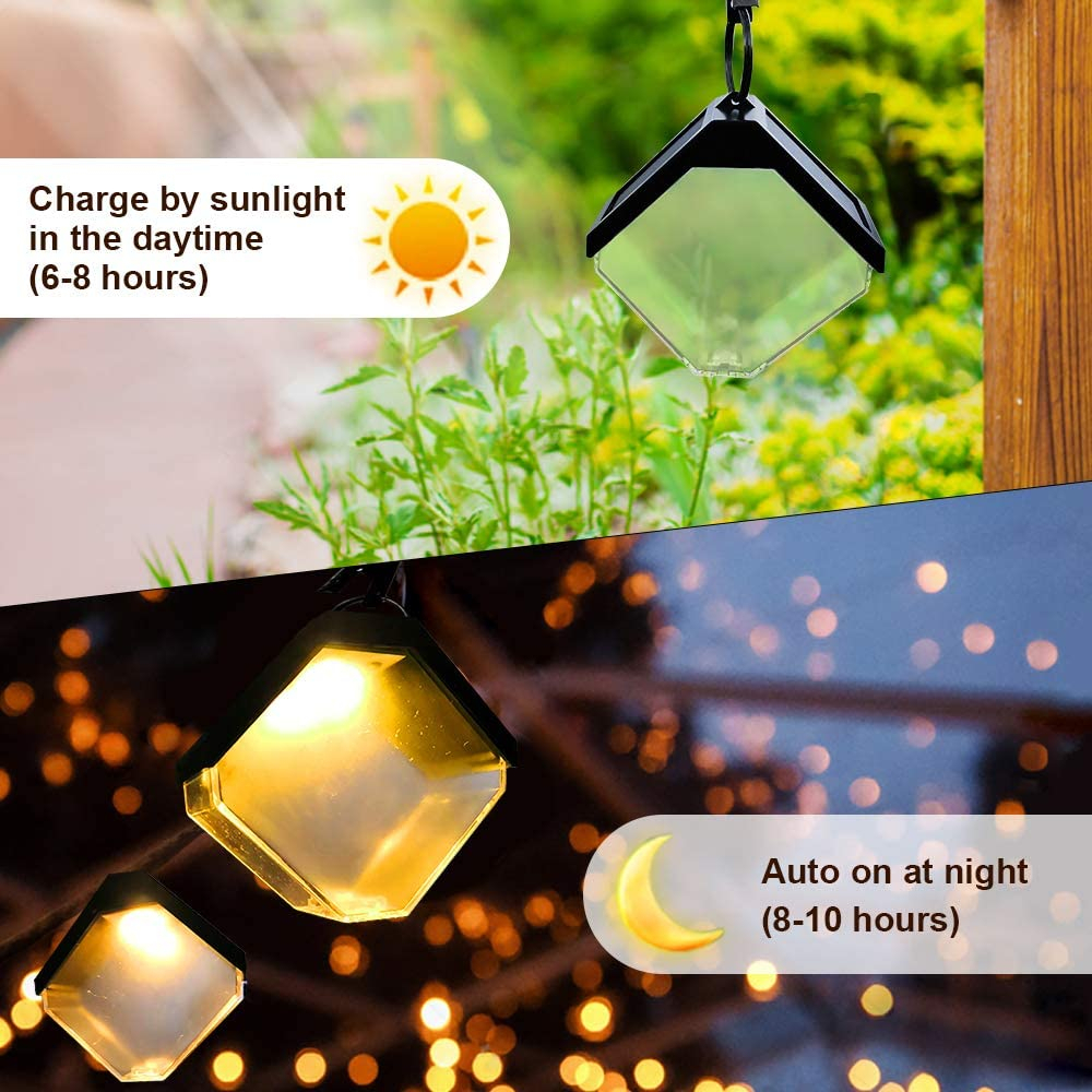 Lampu Outdoor LED Wall Light Solar Lampu Malam Hias Dekorasi Gantung Pohon Tahan Air Untuk Pernikahan / Lampu Hias Natal / Lampu Dekorasi Tenda Camping