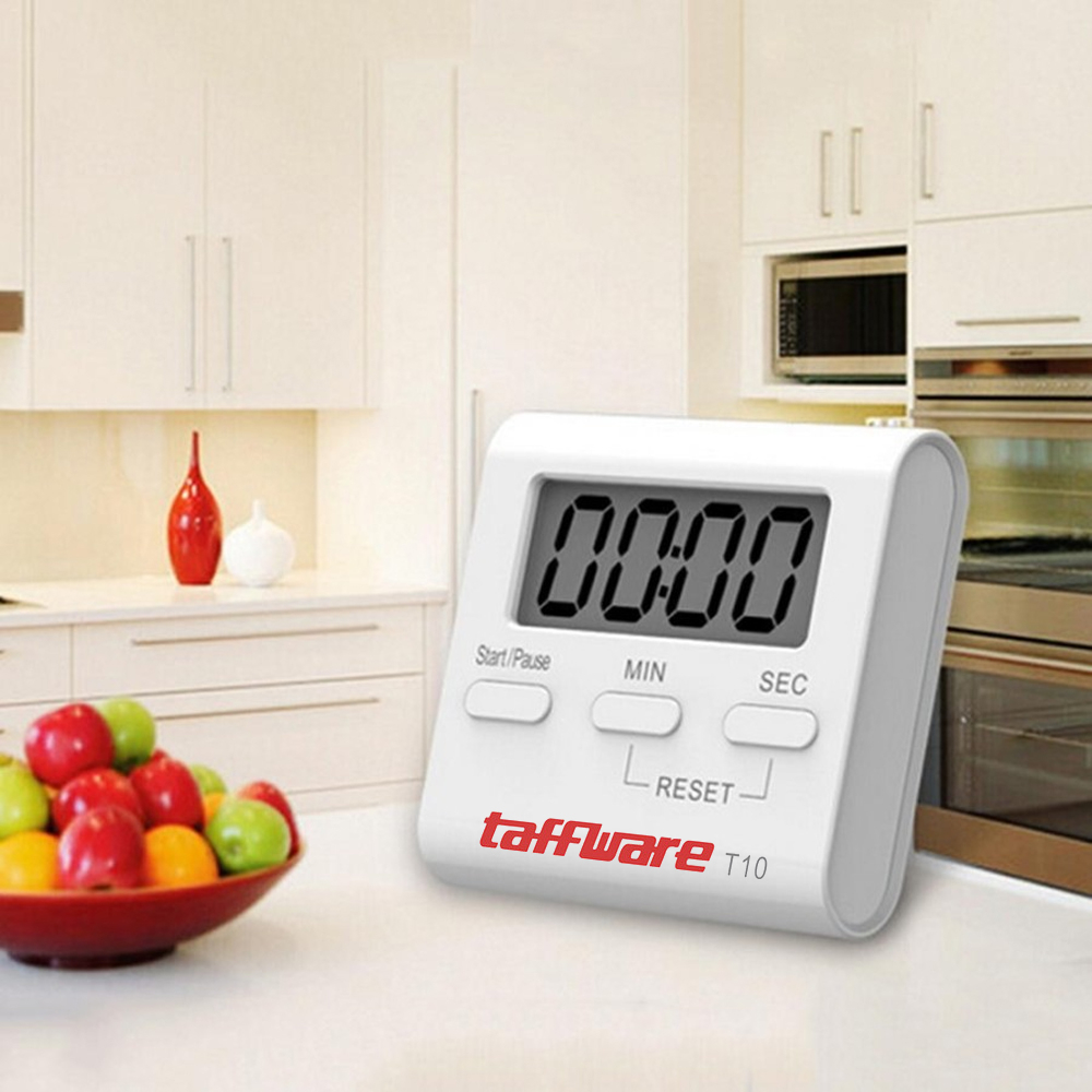 YGRETTE - Taffware Timer Masak Dapur Countdown Digital Alarm Clock - T10 - White MAGNET MAGNETIK