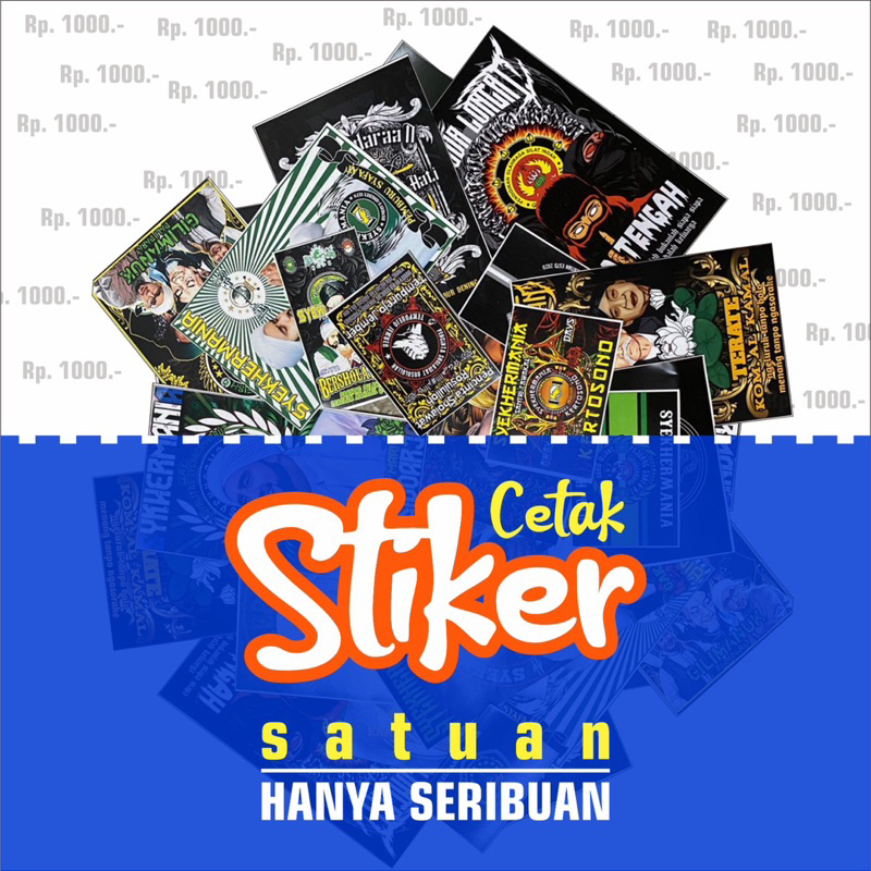 

Cetak sticker hanya 1000 an ( min. 3pcs ) ukuran 5 - 9 cm