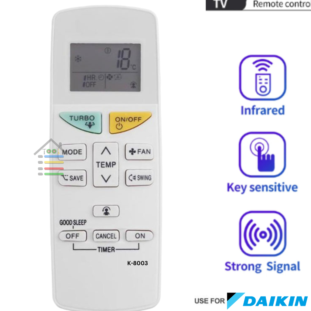 REMOTE AC DAIKIN SPLIT INVERTER REMOT PENGGANTI 1/2 - 2 PK