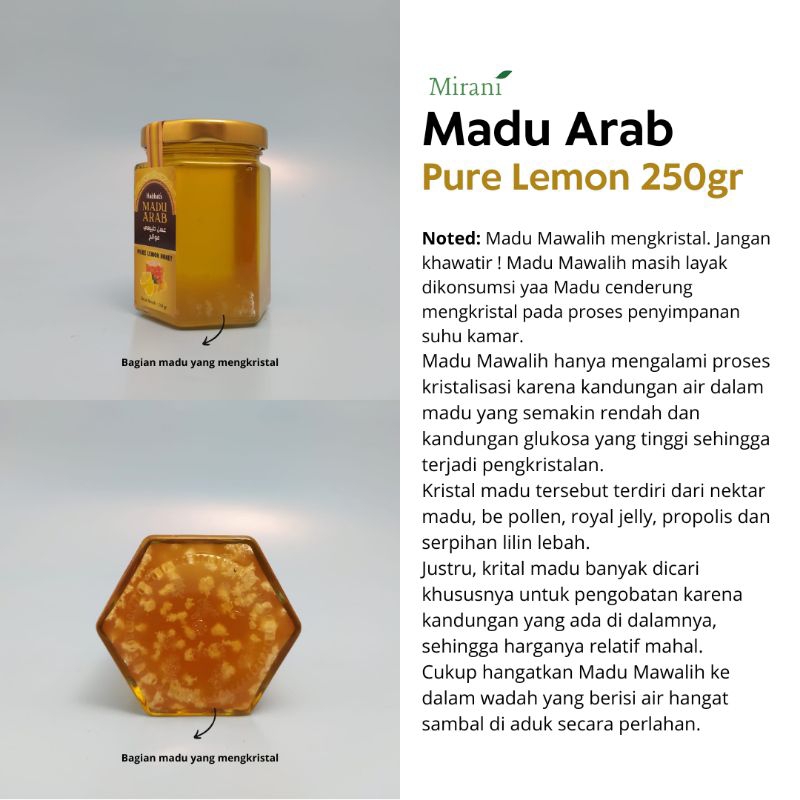 

Mirani Madu Arab Pure Lemon