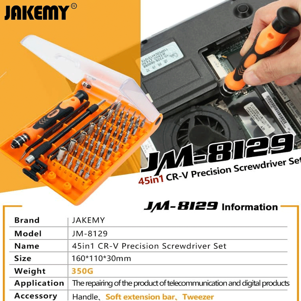 Jakemy JM-8129 45 IN 1 Obeng Set lengkap Torx lubang Handphone komputer Lapotp