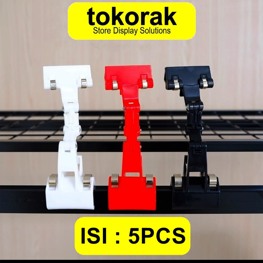 JEPITAN PRICE TAG LABEL HARGA HOLDER ROBOT TEKUK 18CM PER 5 PCS