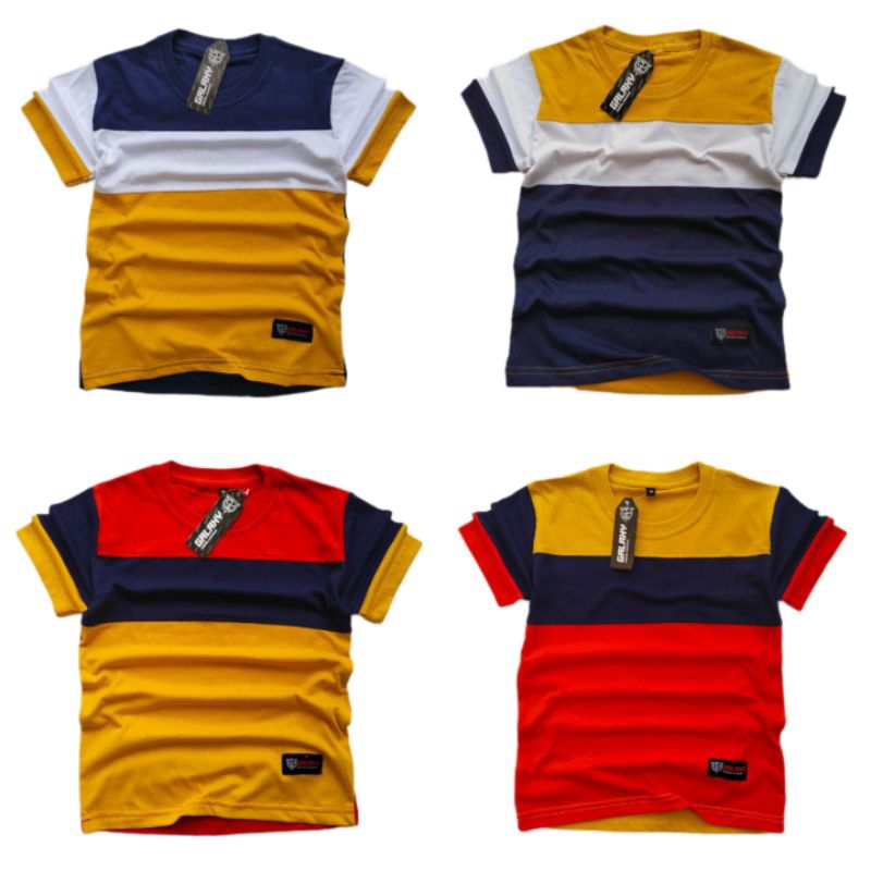 kaos distro anak/ kaos kombinasi 3 warna/ galaxy kombinasi