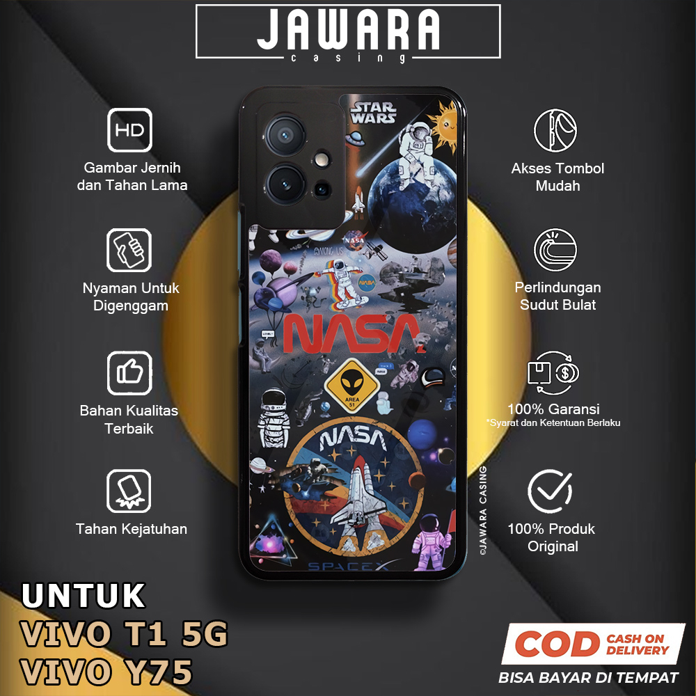Case Vivo T1 5G Y75 Casing Vivo T1 5G Y75 Jawara Casing [NASA] Case Glossy Case Aesthetic Custom Cas