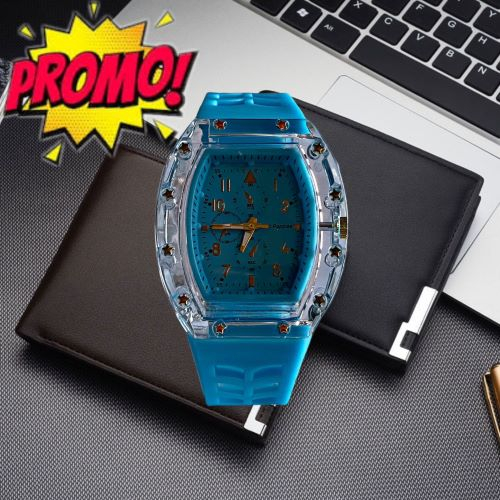 (BW) JAM TANGAN PRIA/WANITA OVAL STRAP RUBBER HP-186