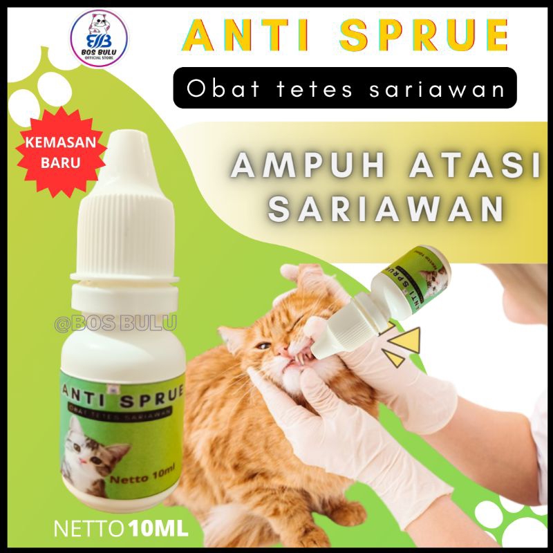 anti sprue obat tetes sariawan infeksi mulut bau berliur kucing  10ml