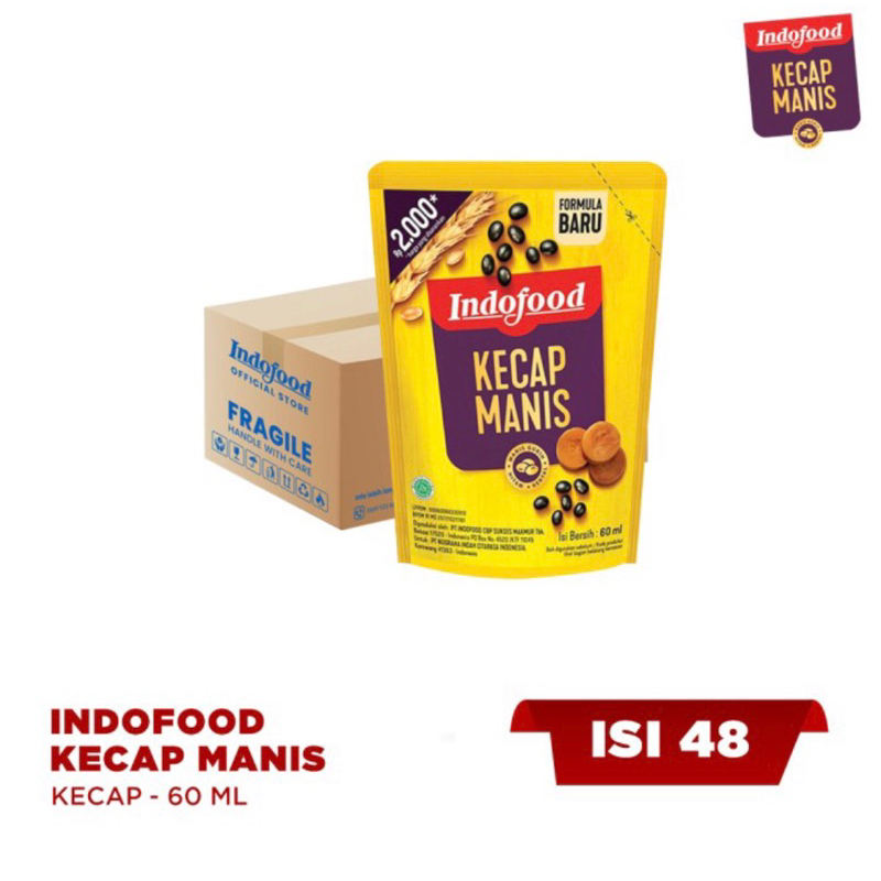 

1 ctn Kecap Manis Indofood Refill 60 ml 1 Dus