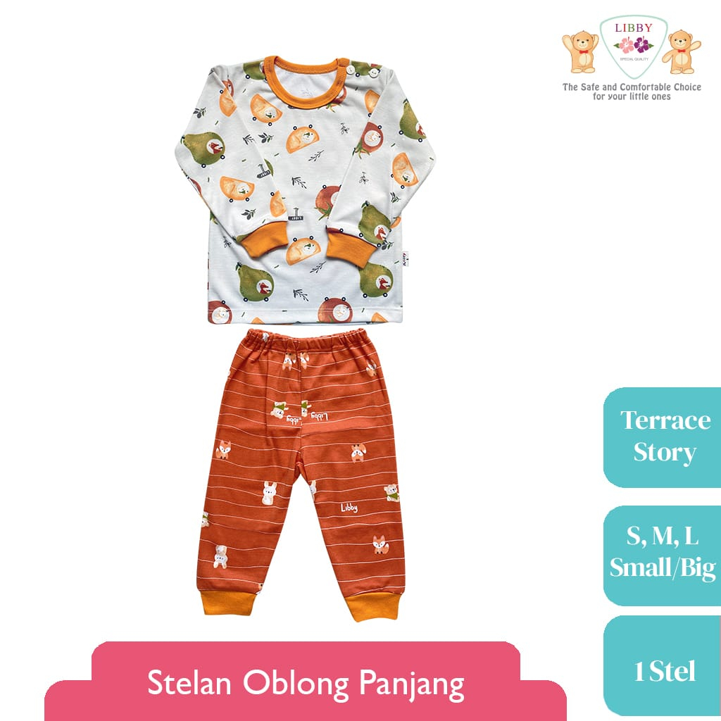 Libby Stelan Oblong Baju &amp; Celana Panjang - Terrace Story Series (Isi 3 Pcs)