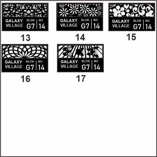 Nomor Rumah Akrilik Motif Modern omor rumah akrilik type aesthetic minimalis modern laser cutting + pen stainless water proof