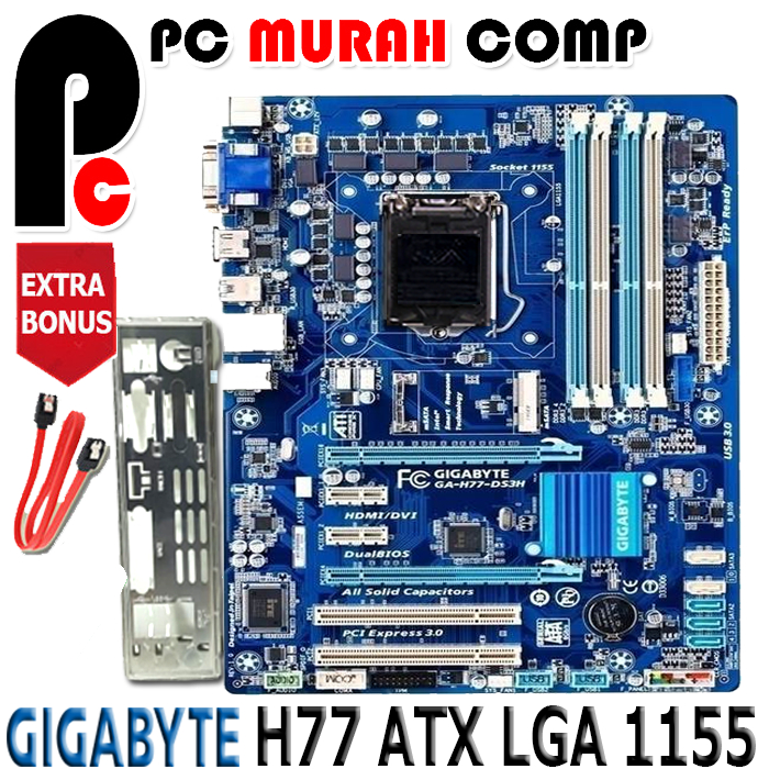 Mainboard Mobo Motherboard Lga 1155 H77 ATX