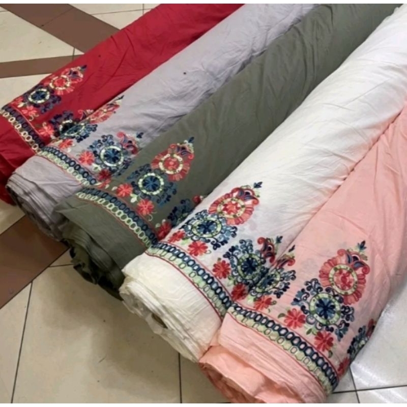 KAIN KATUN BORDIR RENDA PINGGIR