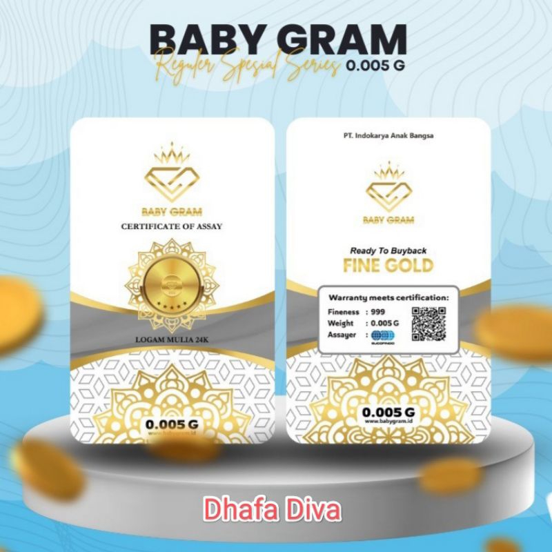 Baby Gram Baby Gold 0.005 0,005 Gr Emas Mini Gold Logam Mulia 24 Karat