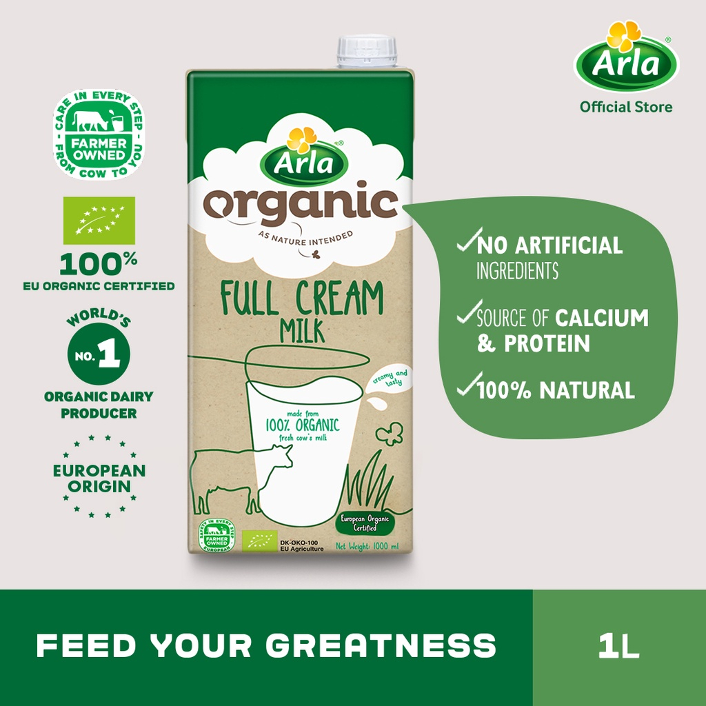 Arla Organic Full Cream 1L [1000ml] /Susu Organic Full Cream 1000ML