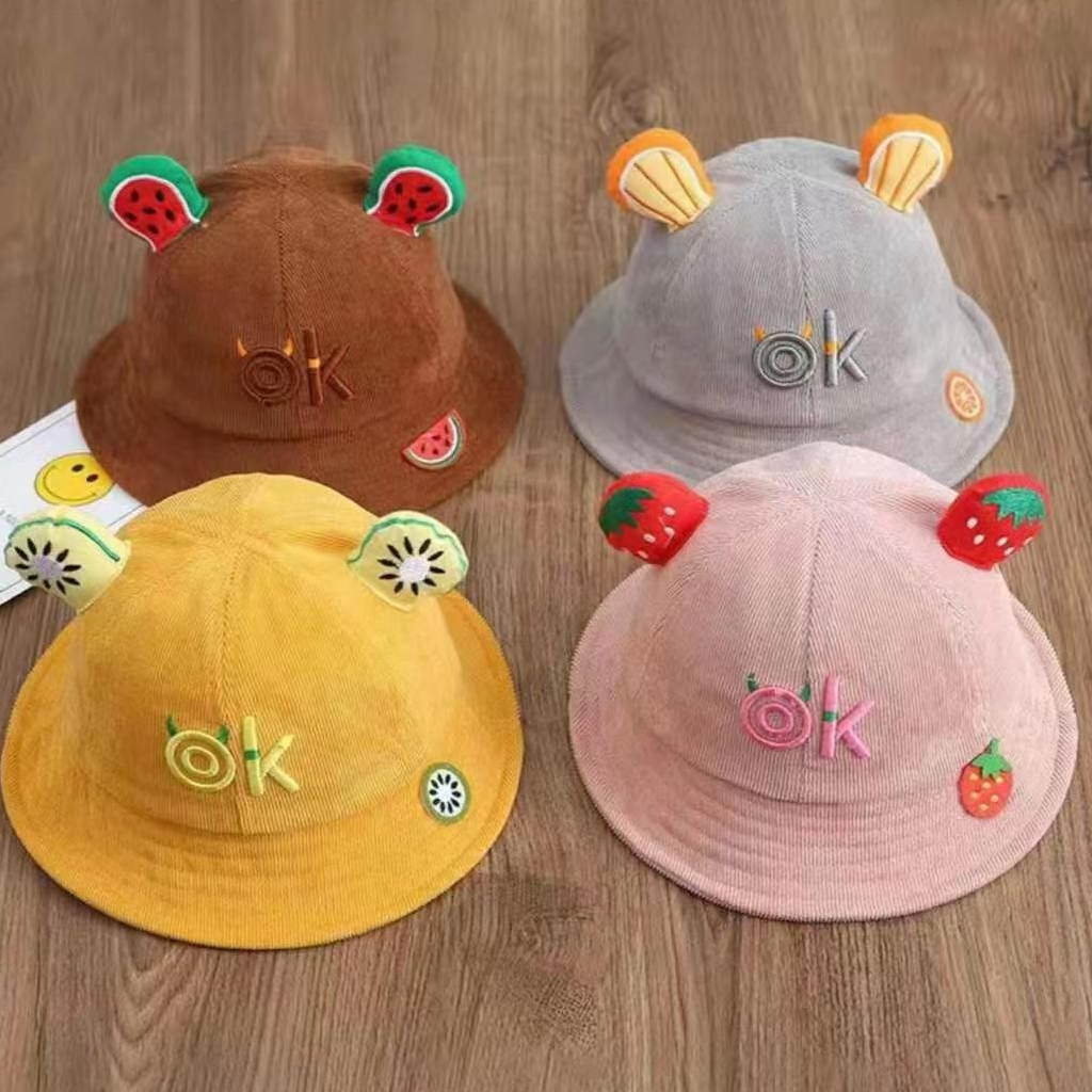 Topi Bucket Buah Anak 3D 1-4 Tahun Topi Bucket Ok Fruit Bordir High Quality Fashion Anak Unisex CBKS VC