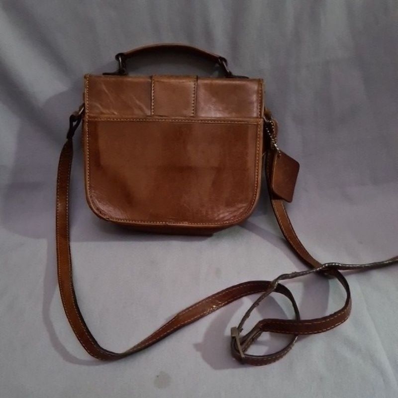 LEATHER BAG CARLO* AUTH