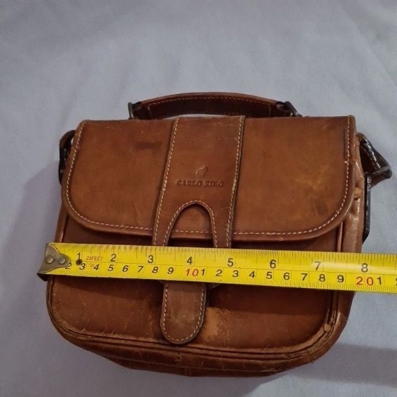 LEATHER BAG CARLO* AUTH