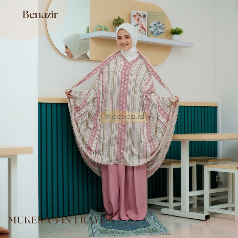 mukena traveling jumbo 3in1 rayon premium dewasa renda cantik free tas bisa gosend instant bandung