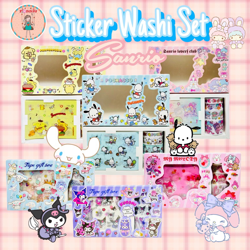 

Sticker Washi Sanrio/Stiker Sanrio/Stiker Lucu/Hadiah Ulangtahun/Kado Ulangtahun/Sticker Melody/Stiker Cinnamonrol/Sticker Pompom Purin/Stiker Little Twin Star/Sticker Pochaco