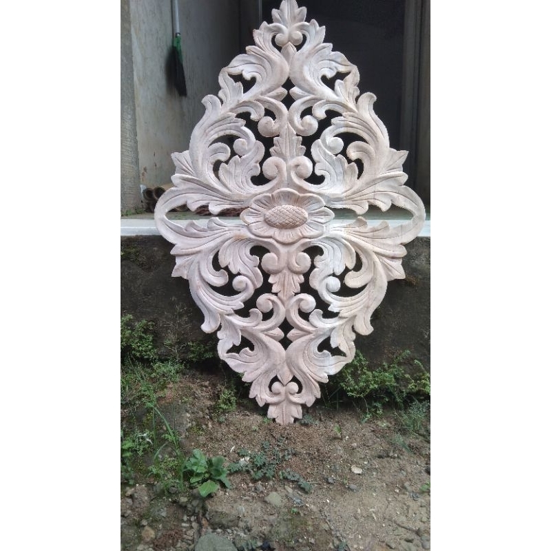 ornamen ukiran tempelan soko 50x80 hiasan rumah