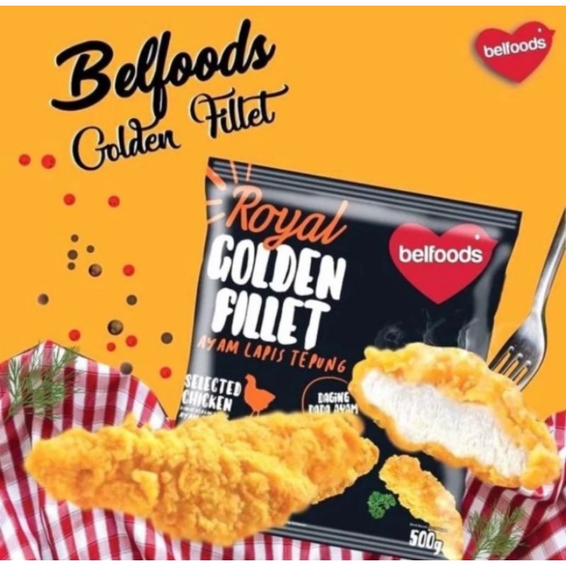 

Belfoods Royal Golden Fillet 500gr / Daging Ayam Lapis Tepung