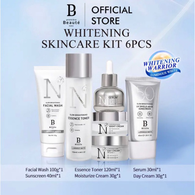 PREMIERE BEAUTE WHITENING SKINCARE KIT 6PCS