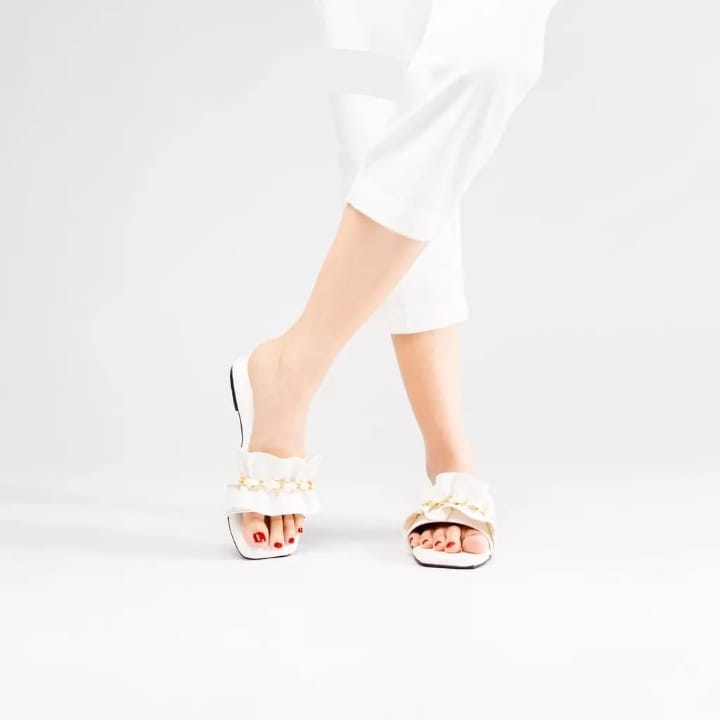 cod sandal terbaru wanita flatfrom nabila full busa