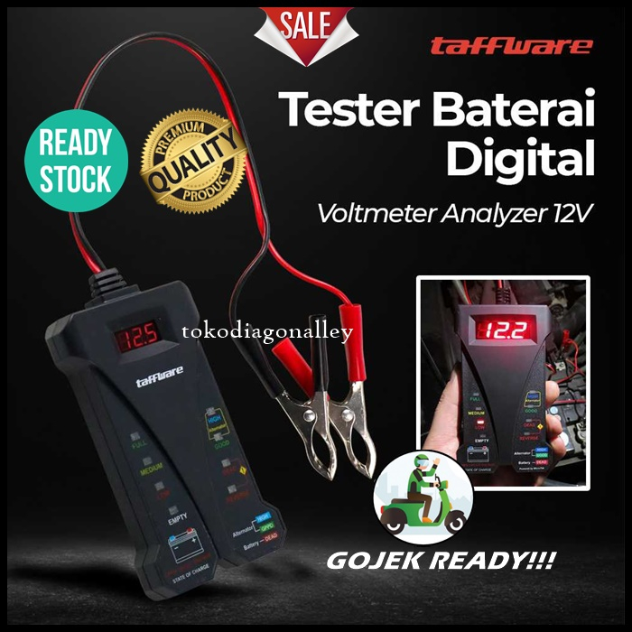 Tester Aki Digital Alat Cek Aki Mobil Motor Digital Accu Tester Voltmeter Analyzer Stroom Aki