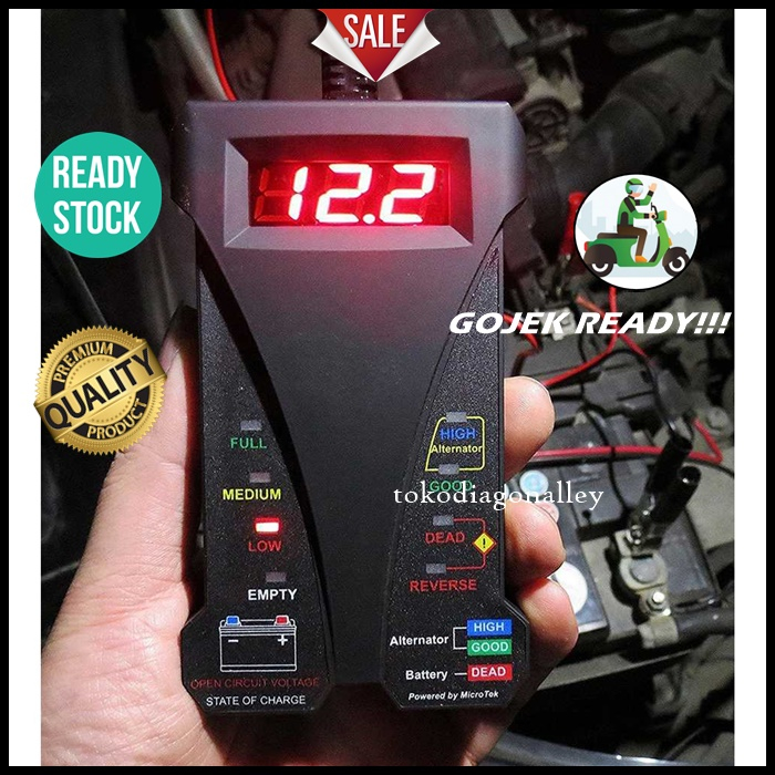 Tester Aki Digital Alat Cek Aki Mobil Motor Digital Accu Tester Voltmeter Analyzer Stroom Aki