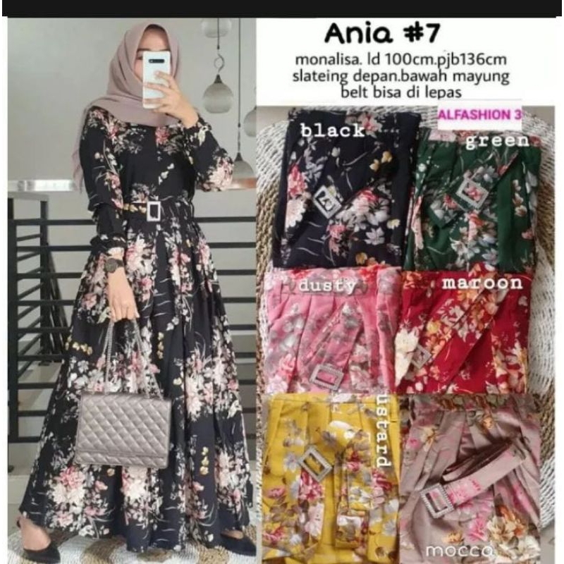 Gamis Motif Bunga sakura, Gamis katun premium
