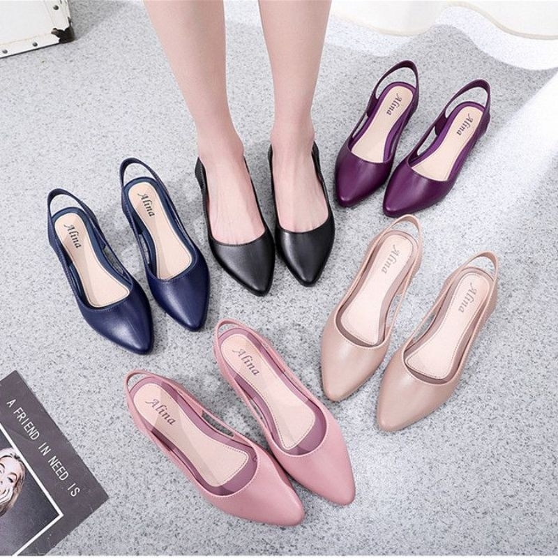 Sepatu fashion Wanita Heels Jelly Alina polos import High Quality