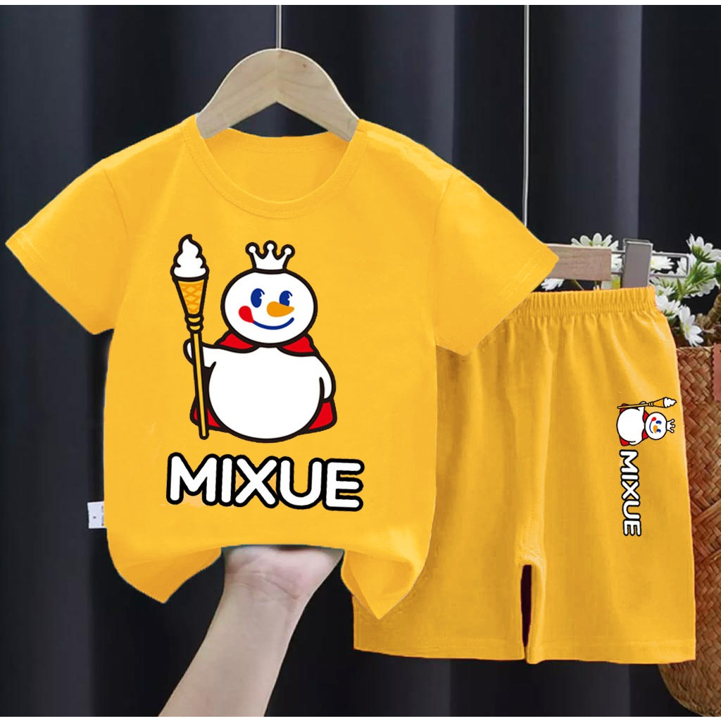 PROMO-SETELAN BUBU ANAK KAOS CELANA PENDEK SETELAN MIXUE ANAK 1-5 TAHUN