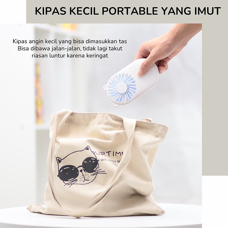 Kipas Angin Mini Portable Karakter Lucu Dan Unik / Kipas Angin Multifungsi Holder HP