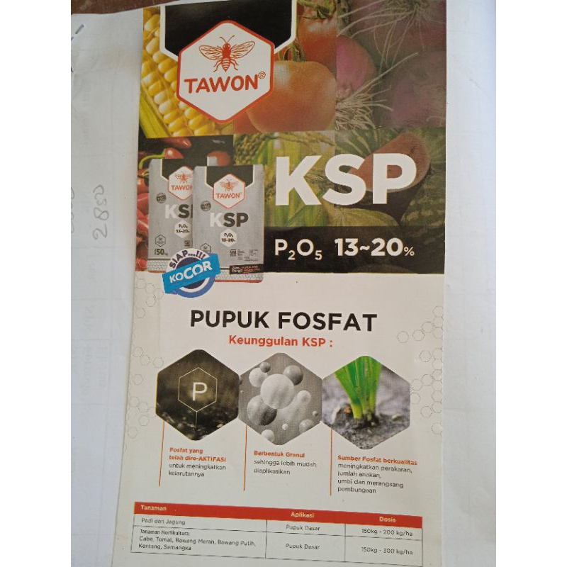 pupuk FOSFAT KSP kemasan 50 kg TAWON
