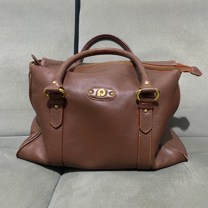 Preloved Papillon Brown Papillon Second Original Papillon Coklat Shoulder Bag Kulit Asli