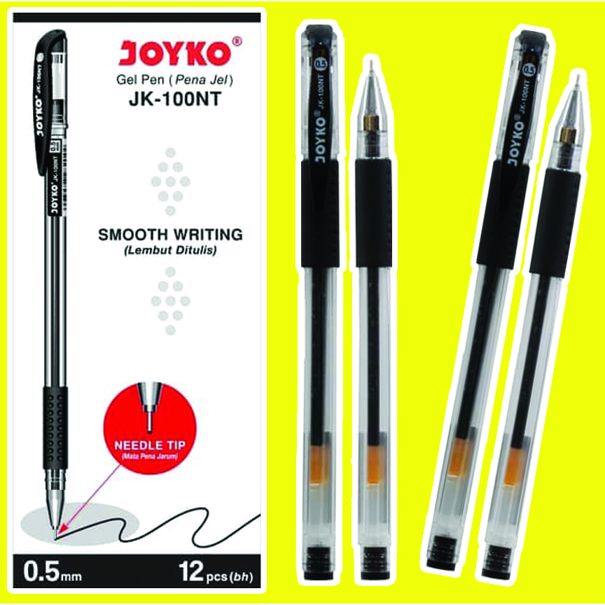 

(12 PCS / 1 PAX) Gel Pen Joyko JK 100 NT(Jarum) Pulpen GelPen JK-100 NT 0.5 mm / Bolpen Pengel JK100 NT