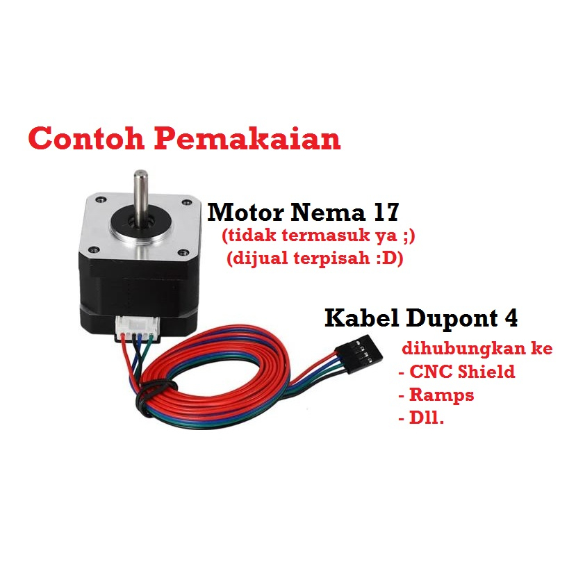 [HAEBOT] Kabel Stepper Cable Nema 17 Motor 1000mm 4 pin Dupont 6 Pin XH 26 AWG CNC 3D Printer Konektor] Kabel Stepper Cable Nema 17 Motor 1000mm 4 pin Dupont 6 Pin XH 26 AWG CNC 3D Printer Konektor