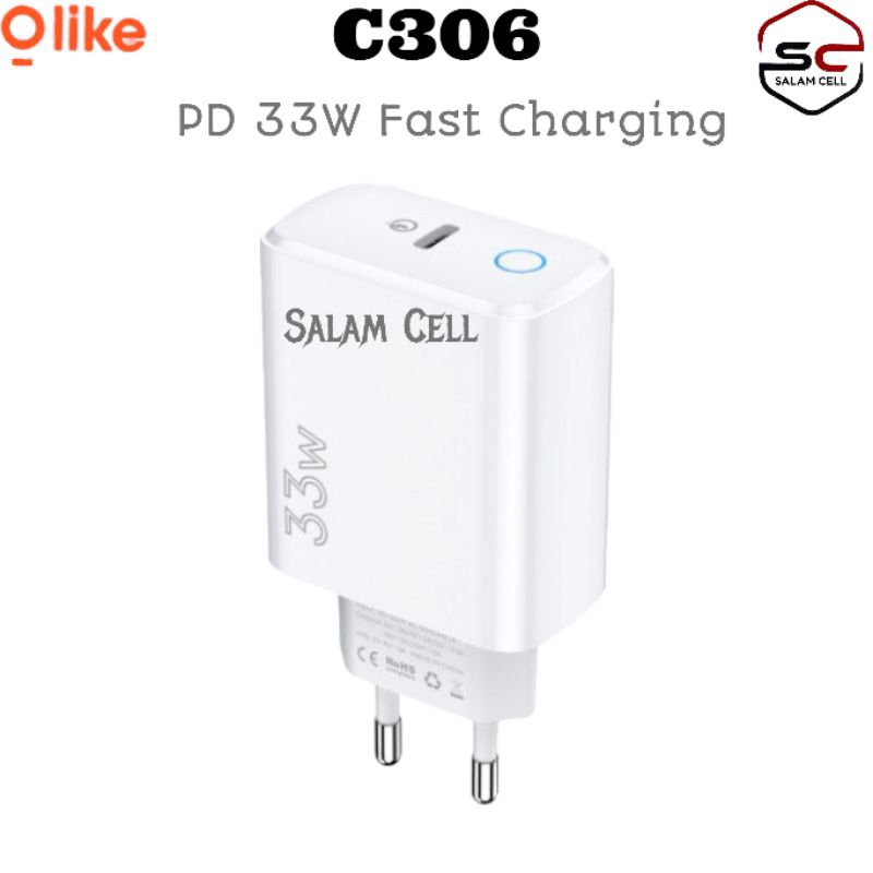 Charger 33W OLIKE C306 PD 33W Fast Charging Original Garansi Resmi