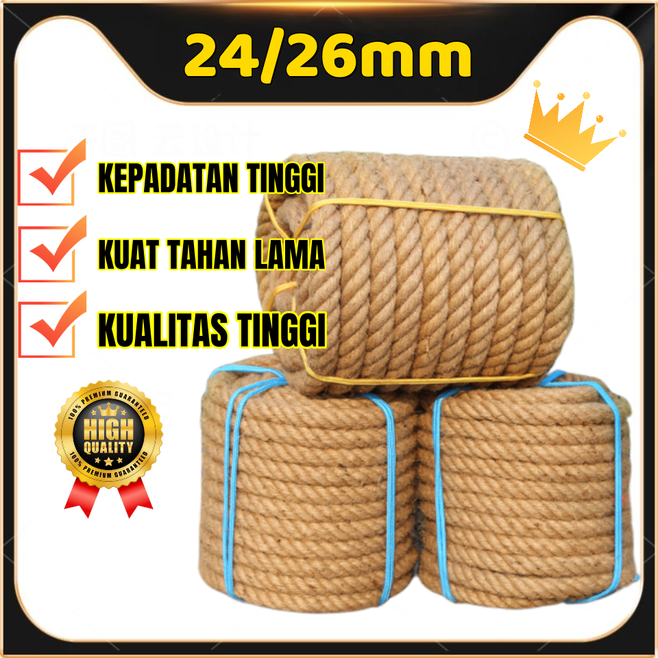 

Tali tambang 24mm 26mm kuat tahan lama / tali goni / tarik tambang / tali rami