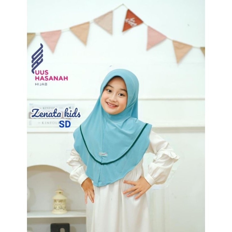 [Uus Hasanah] ZENATA SD••hijab instan anak jersey super••hijab instan anak pet