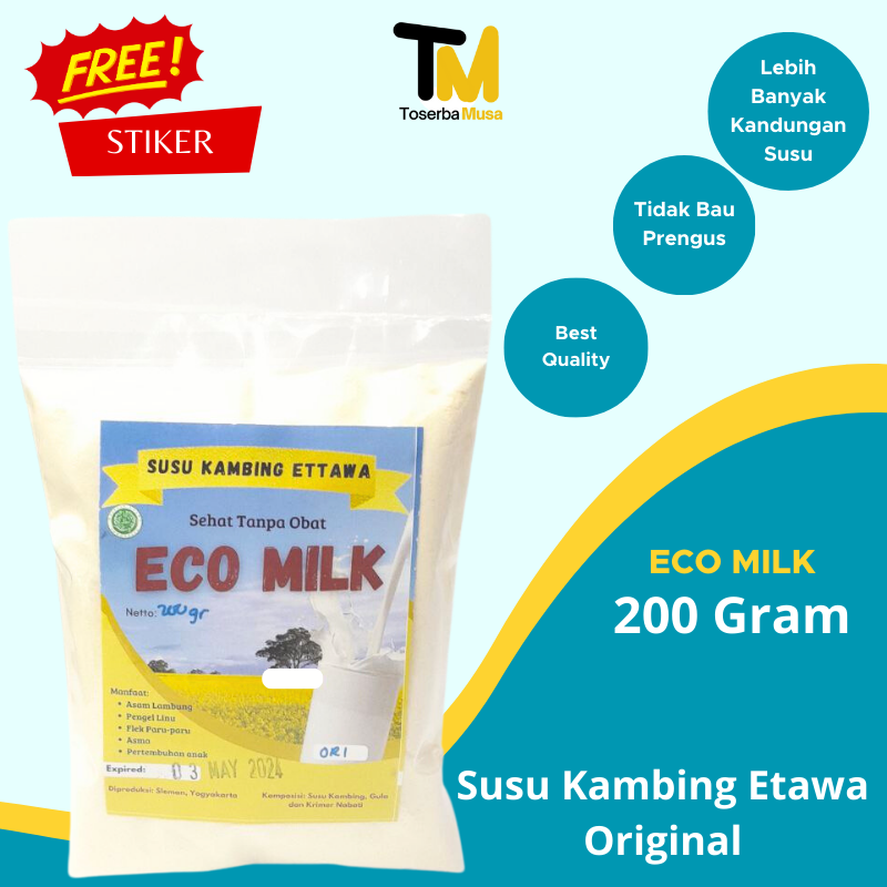 

Recomended Susu Kambing Etawa Bubuk Goat Milk 200 gram Organik Susu Kambing Tinggi Kalsium Untuk Tulang Sendi