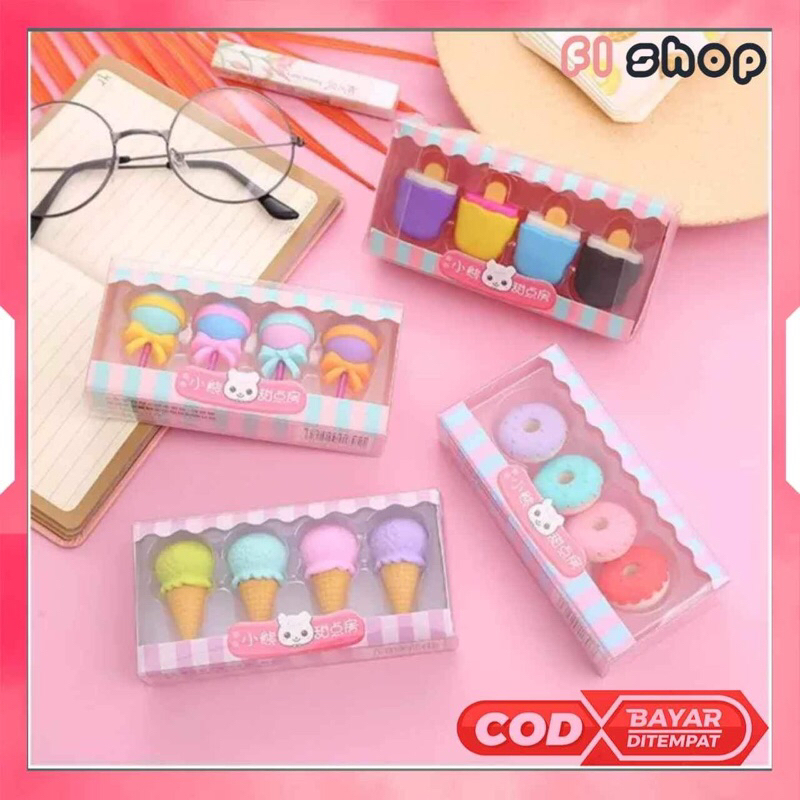 

Penghapus Set Cute / Penghapus Pensil Model Ice Cream Donat