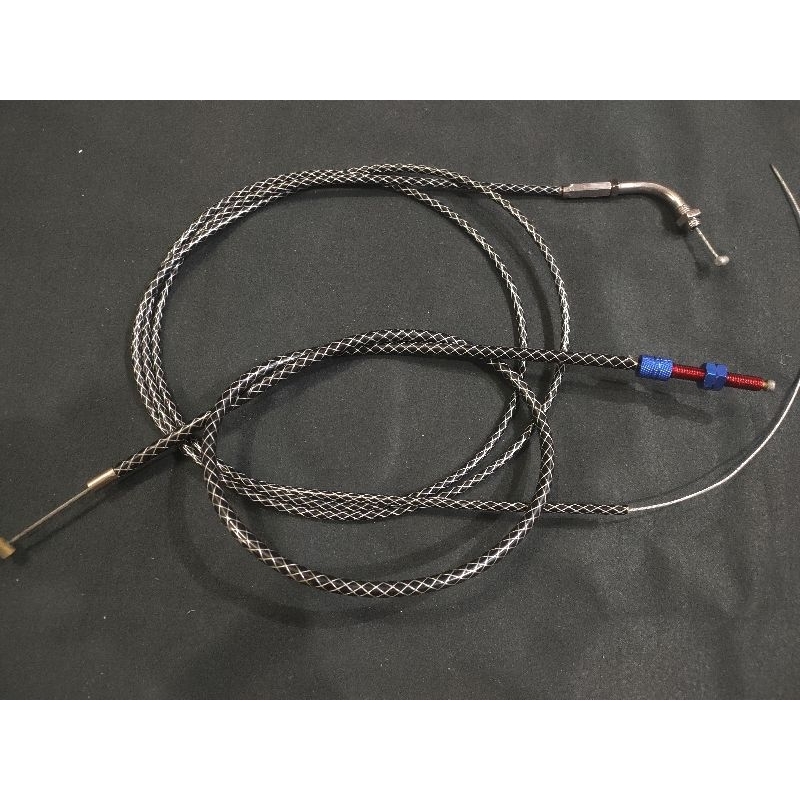 PAKET Kabel Gas Serat karbon Carbon Tali gas Variasi 190cm dan Kabel Kopling/tali kopling variasi uk
