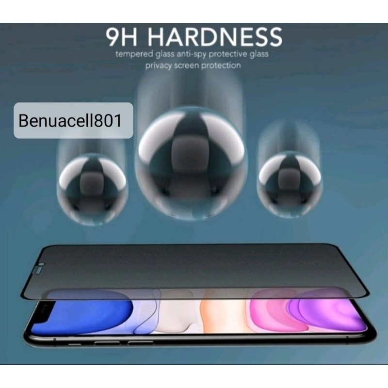 Tempered glass kaca privacy anti spy full screen Vivo Y02 Y21 Y21T Y22 terbaru semua type