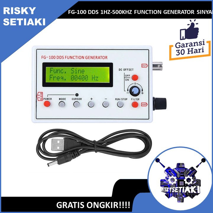 FG-100 DDS 1HZ-500KHZ FUNCTION GENERATOR SINYAL FREKUENSI GENERATOR