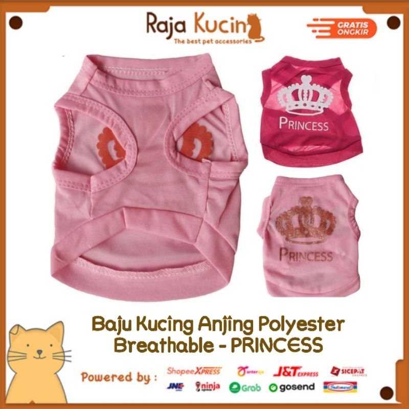 Baju kucing anjing polyester breathable PRINCESS