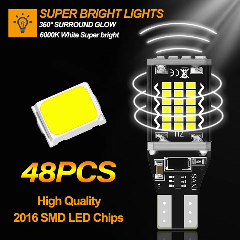 Lampu Led T15 W16W Mobil Motor Chip 2016 - 48 Mata Super Bright