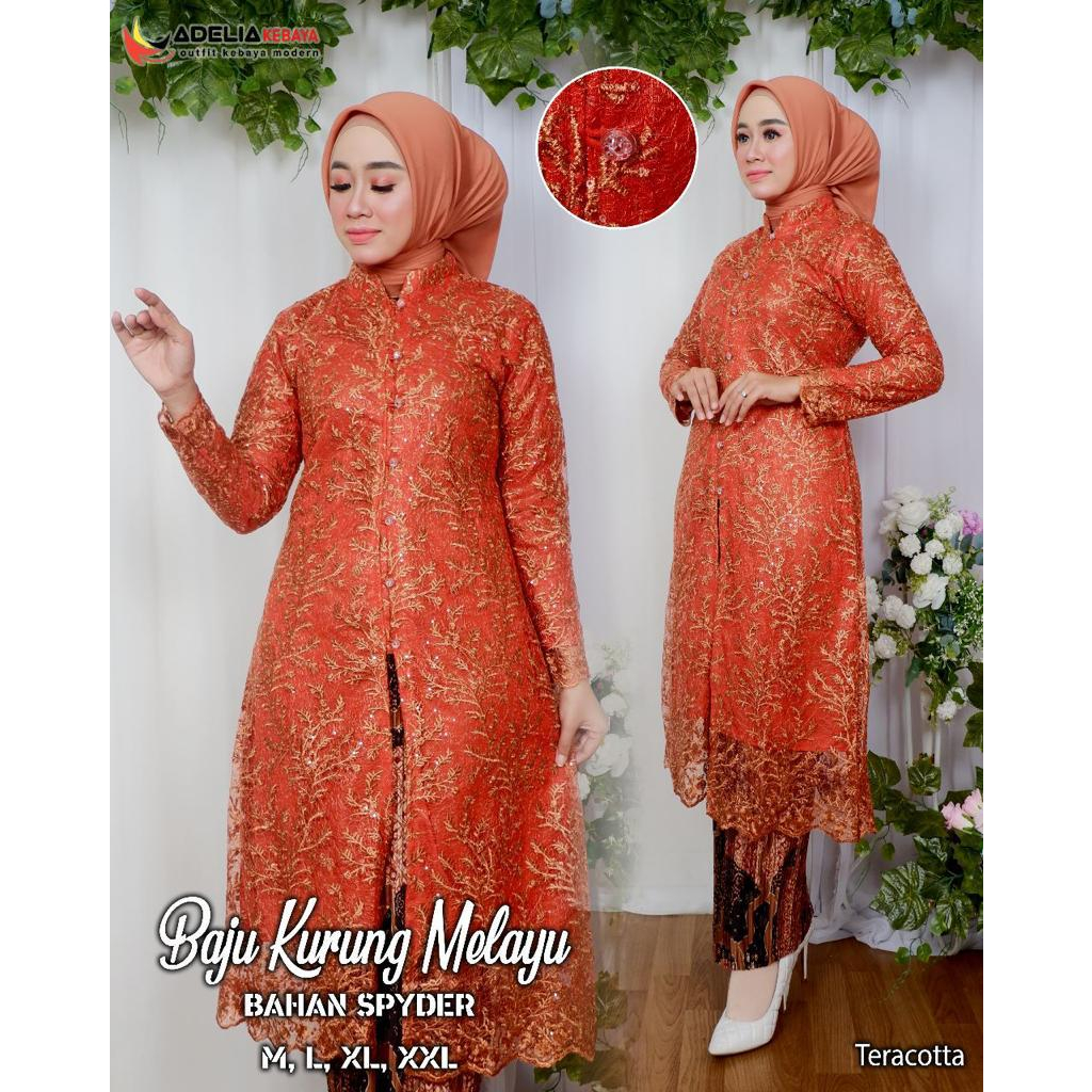 Baju kebaya kurung melayu tradisional Kebaya modern hijab Kebaya tunangan pernikahan modis cantik dan elegan